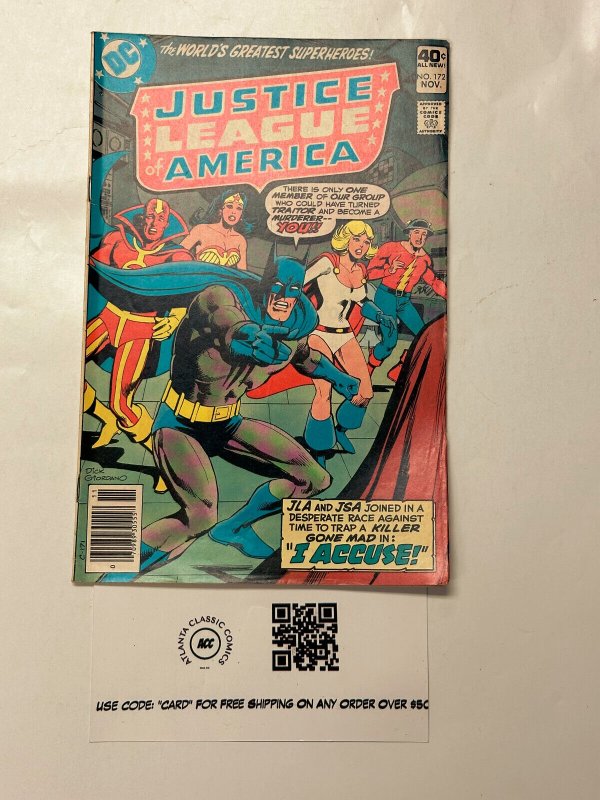 Justice League of America #172 (DC Comics, 1979), raw comic book in VF condition — front cover
