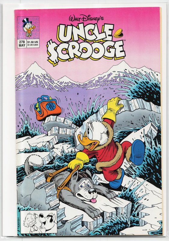Uncle Scrooge #278 (Disney Comics, 1993), raw, ungraded comic book — front cover