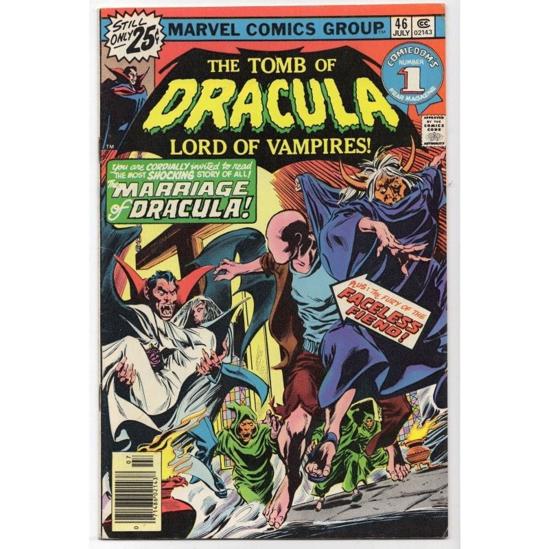 Tomb of Dracula #46 (Marvel Comics, 1976), raw comic book in FN/VF 7.0 condition — front cover