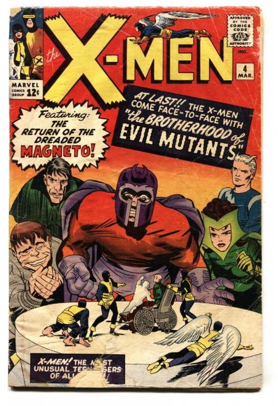 X-Men #4 - 1964 - Marvel - FR/G - Comic Book (Marvel Comics, 1964), raw comic book in FR condition — front cover
