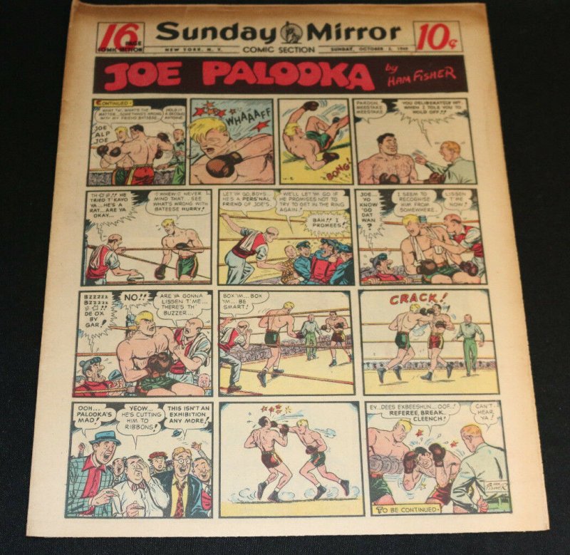 1949 Sunday Mirror Weekly Comic Section October 2nd (Fine-) Superman vs Giant (1949), raw, ungraded comic book — front cover