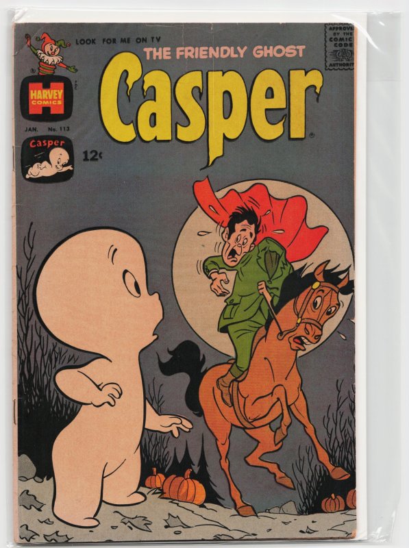 The Friendly Ghost Casper #113 (Harvey Comics, 1968), raw, ungraded comic book — front cover