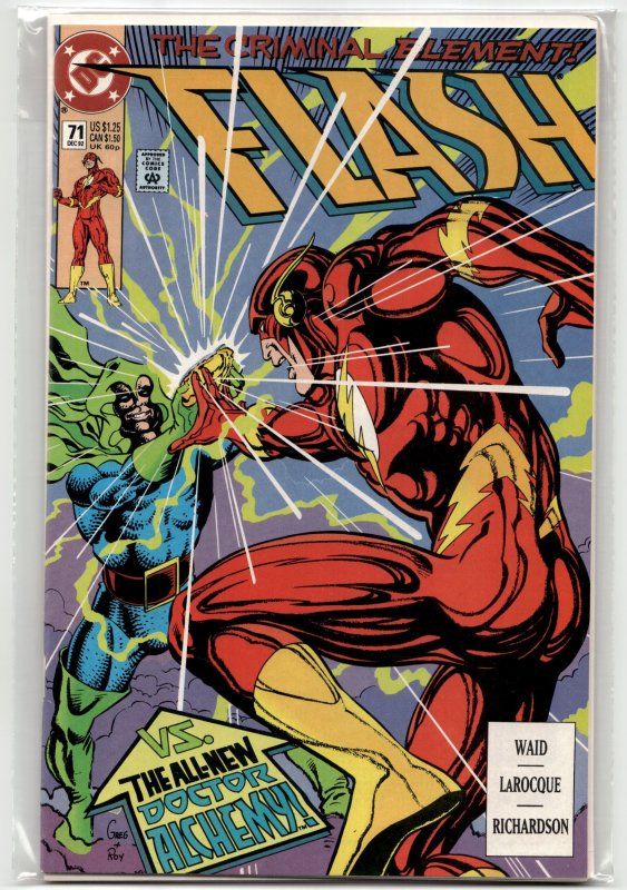 The Flash #71 (DC Comics, 1992), raw, ungraded comic book — front cover