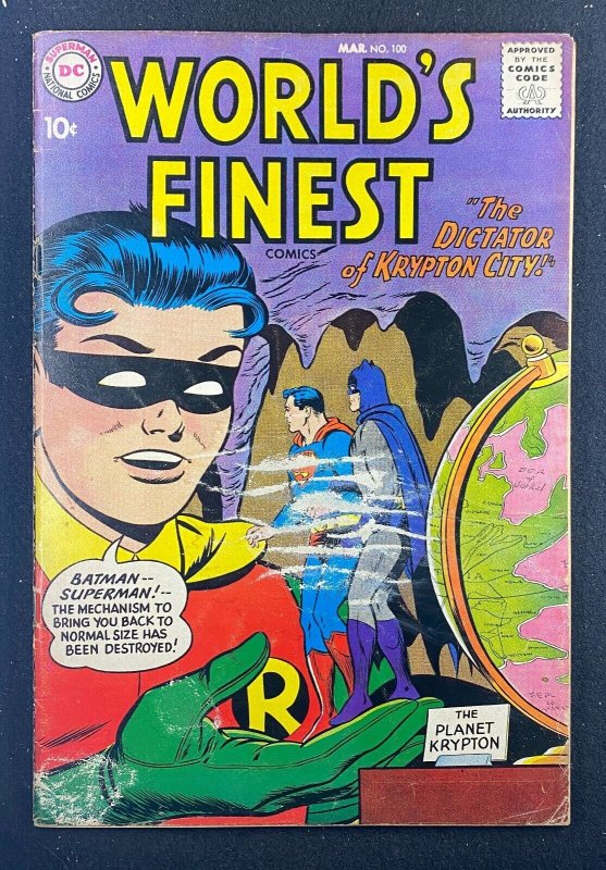 World's Finest #100 (DC Comics, 1941), raw comic book in VG- 3.5 condition — front cover
