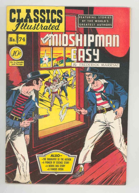 Classics Illustrated #74 (Gilberton, 1950), raw comic book in FN+ condition — front cover