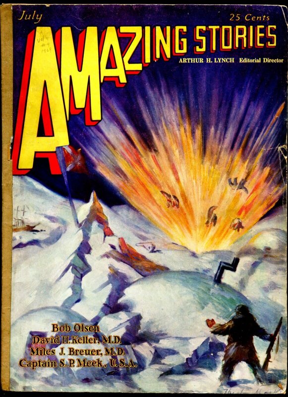 Amazing Stories 7/1929-Gernsback-early Sci-fi Pulp-VG Minus, raw comic book in VG condition — front cover