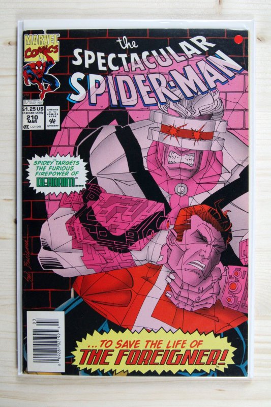 The Spectacular Spider-Man #210 (Marvel Comics, 1994), raw comic book in NM- 9.2 condition — front cover