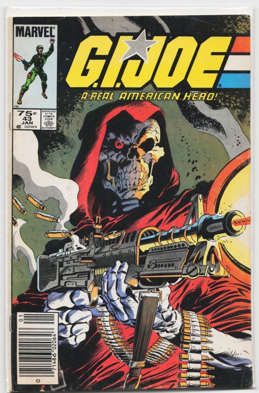 G.I. Joe: A Real American Hero #43 (Marvel Comics, 1986), raw, ungraded comic book — front cover