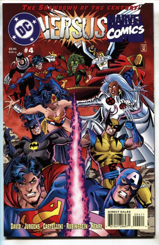 DC Versus Marvel #4 (DC Comics, 1996), raw, ungraded comic book — front cover