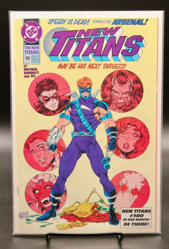 The New Titans: The Darkening Part 3: The Brotherhood #99 (DC Comics, 1993), raw, ungraded comic book — front cover
