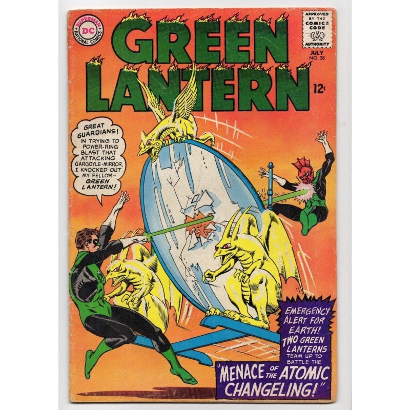 Green Lantern #38 (DC Comics, 1965), raw comic book in VG+ 4.5 condition — front cover