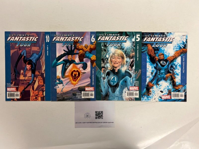 4 Fantastic Four DC Comic Books # 4 5 6 10 Superman Wonder Woman Flash 100 JS44, raw, ungraded comic book — front cover