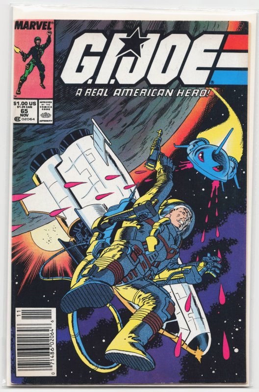 G.I. Joe: A Real American Hero #65 (Marvel Comics, 1987), raw, ungraded comic book — front cover