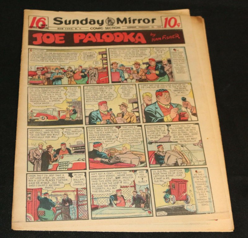 1950 Sunday Mirror Weekly Comic Section February 26th (VG+) Superman Action (1950), raw comic book in VG+ condition — front cover