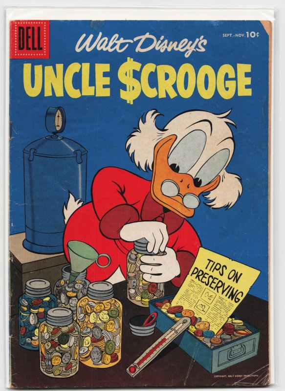 Uncle Scrooge #15 (Dell Comics, 1956), raw, ungraded comic book — front cover