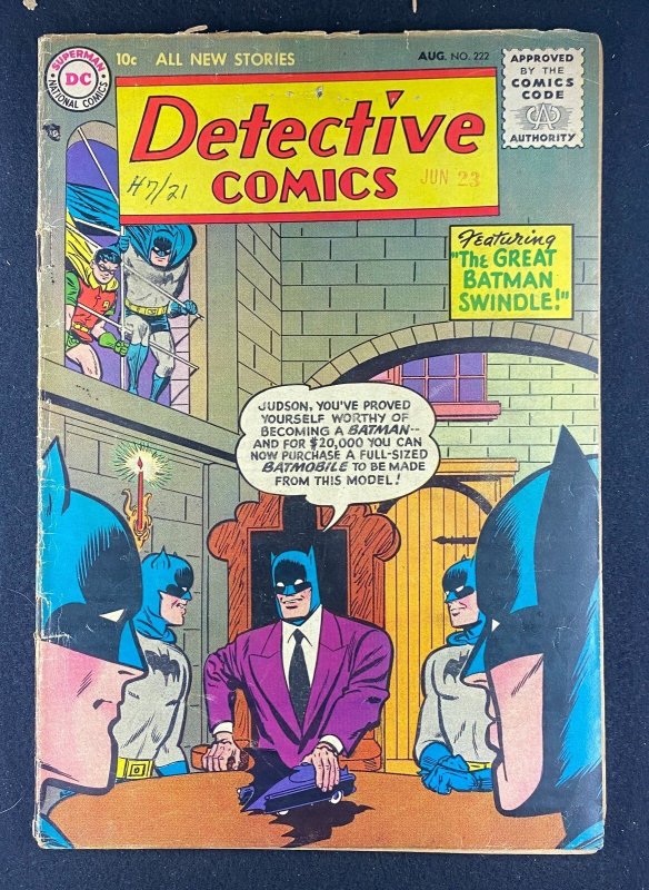 Detective Comics #221 (DC Comics, 1937), raw comic book in GD/VG 3.0 condition — front cover
