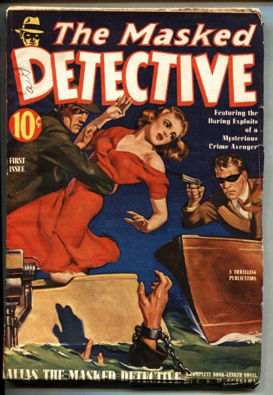 The Masked Detective #1 (1940), raw, ungraded comic book — front cover