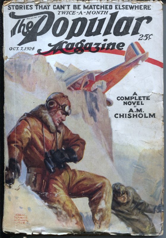 Popular Magazine 10/7/1924-Aviation Cover-Dane Coolidge-pulp Stories-VG-, raw comic book in VG- condition — front cover