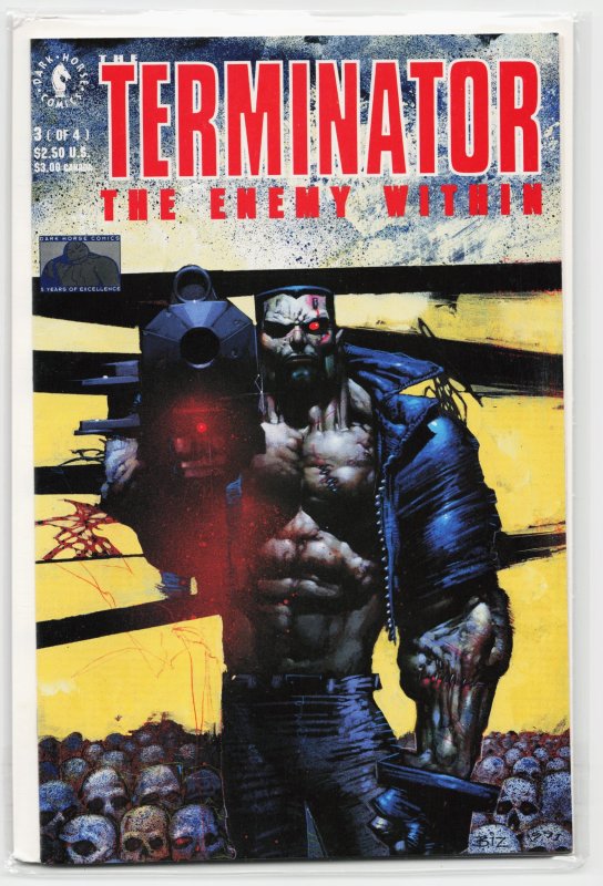 The Terminator: The Enemy Within #3 (Dark Horse Comics, 1991), raw, ungraded comic book — front cover