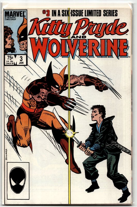 Kitty Pryde and Wolverine #3 (Marvel Comics, 1985), raw, ungraded comic book — front cover