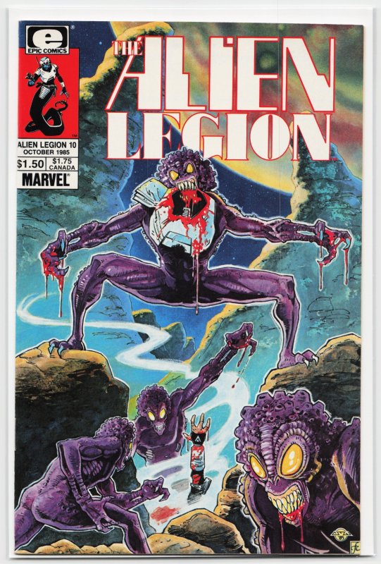 Alien Legion #10 (Marvel Comics, 1985), raw, ungraded comic book — front cover