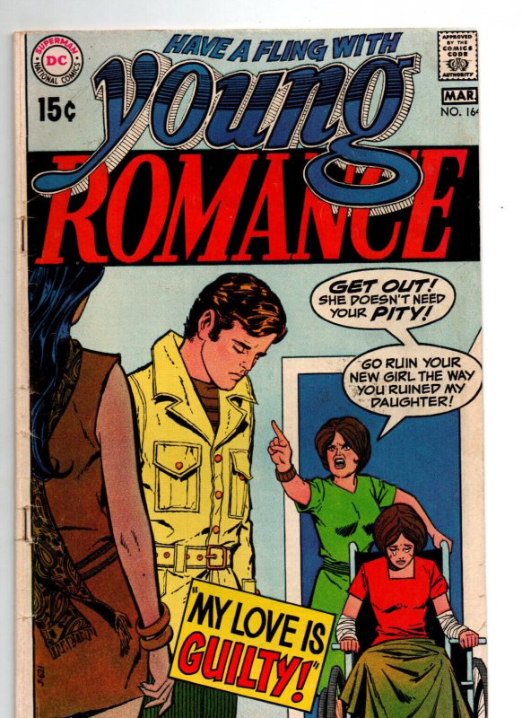 Young Romance #164 (DC Comics, 1970), raw comic book in VG condition — front cover