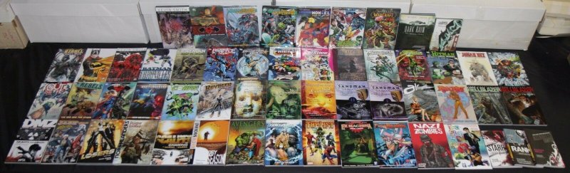 Modern Marvel, DC, Vertigo, Wildstorm 55 Graphic Novels High Grade Lot Batman, raw, ungraded comic book — front cover