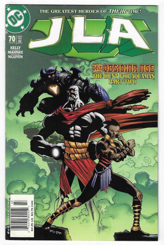 JLA #70 (DC Comics, 2002), raw, ungraded comic book — front cover