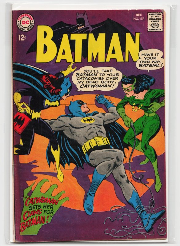 Batman #197 (DC Comics, 1967), raw, ungraded comic book — front cover