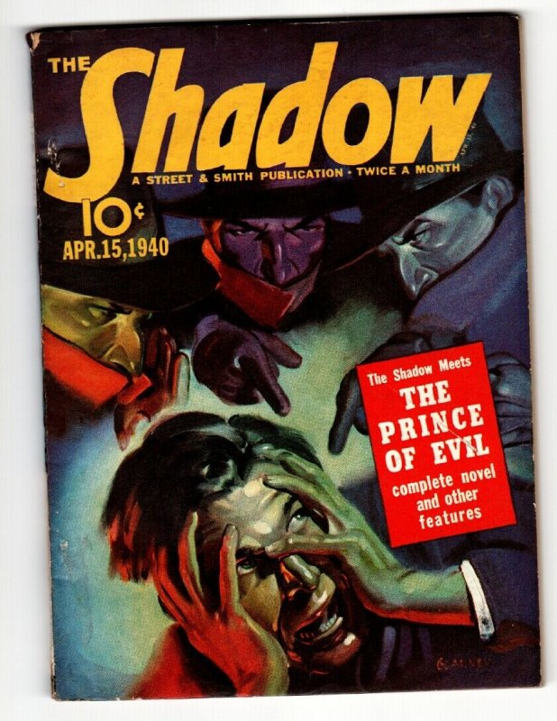 Shadow 1940 APR 15-Street AND Smith Pulp Magazine (Street & Smith, 1940), raw, ungraded comic book — front cover