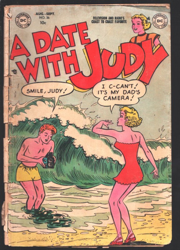 Date with Judy #36 (DC Comics, 1953), raw comic book in FR condition — front cover