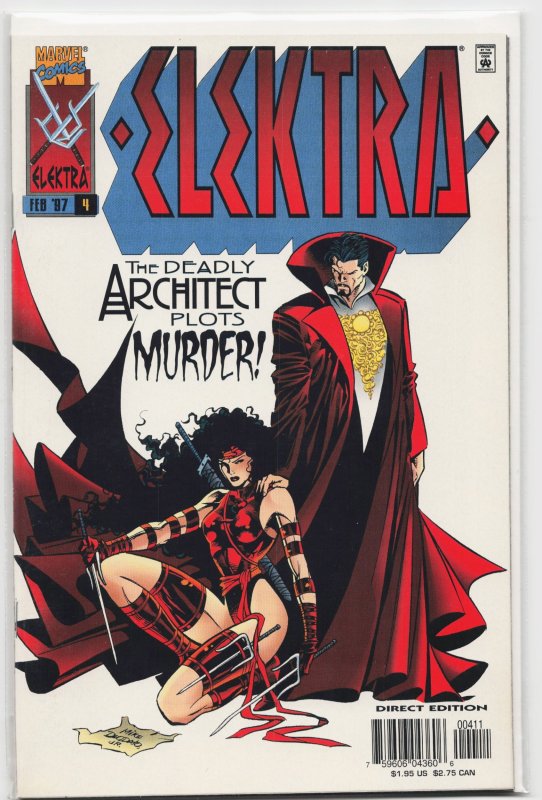 Elektra #4 (Marvel Comics, 1997), raw, ungraded comic book — front cover