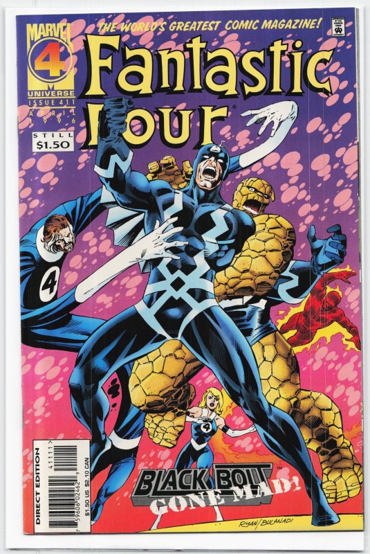 Fantastic Four #411 (Marvel Comics, 1996), raw, ungraded comic book — front cover