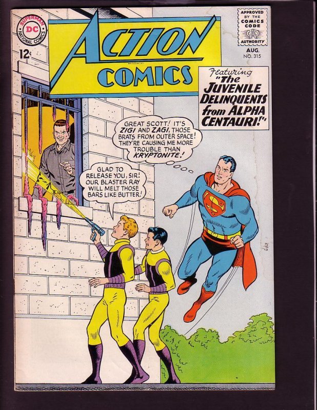 Action Comics #315 (DC Comics, 1964), raw comic book in VG condition — front cover