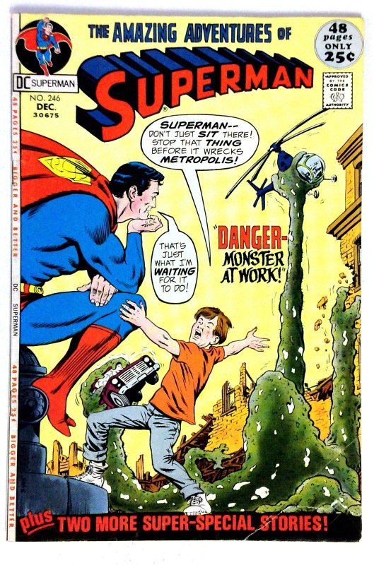 Superman #246 (DC Comics, 1971), raw comic book in VG condition — front cover