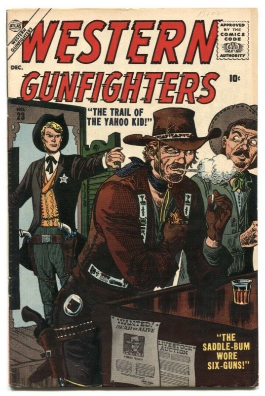 Western Gunfighters #26 (Atlas Comics, 1956), raw comic book in FN condition — front cover