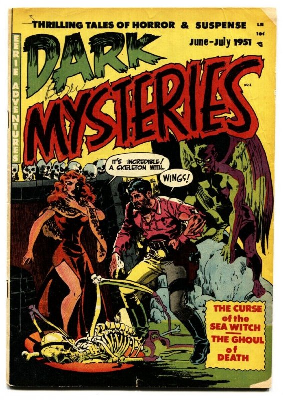 Dark Mysteries #1 (1951), raw, ungraded comic book — front cover