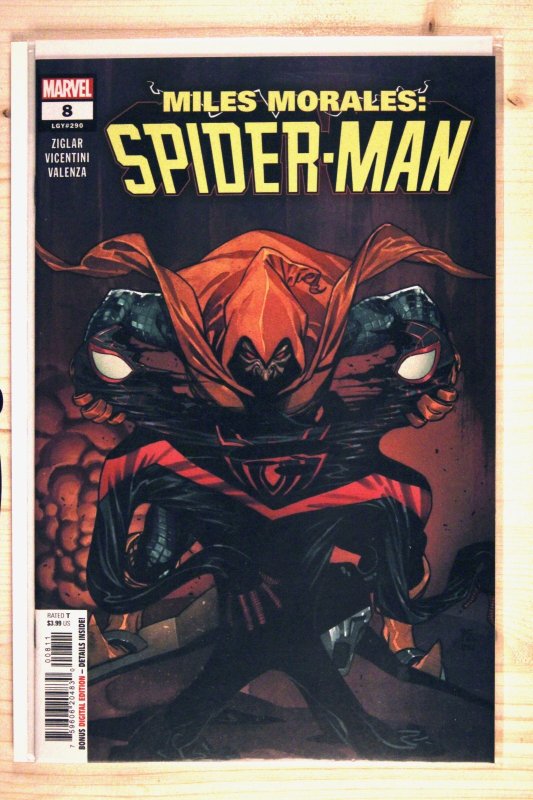 Miles Morales: Spider-Man #8 (Marvel Comics, 2023), raw comic book in NM+ 9.6 condition — front cover