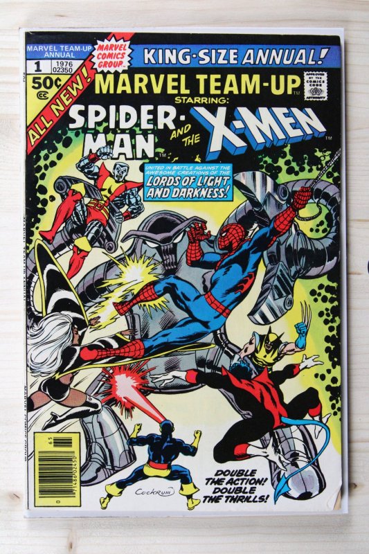 Marvel Team-Up Annual #1 (Marvel Comics, 1976), raw comic book in FN+ 6.5 condition — front cover