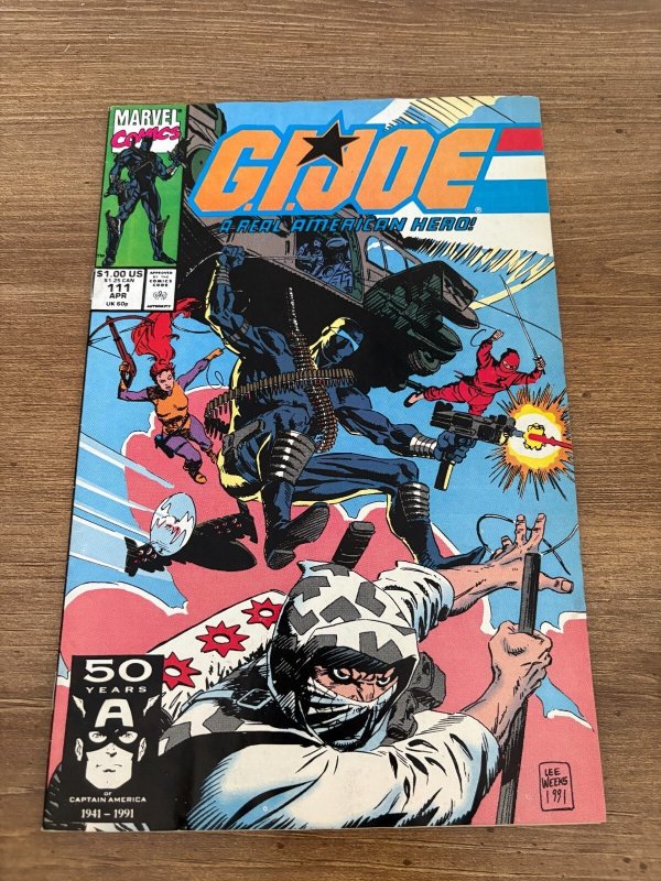 G.I. Joe #111 (Marvel Comics), raw comic book in VF/NM condition — front cover