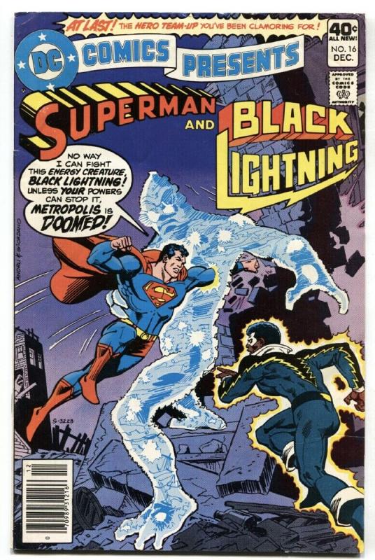 DC Comics Presents #16-1979- Black Lightning and Superman DC (DC Comics, 1979), raw, ungraded comic book — front cover