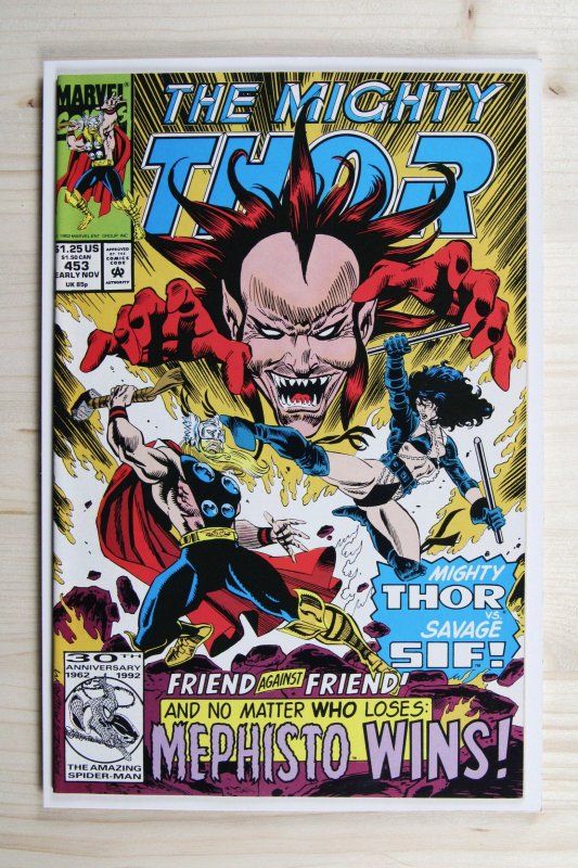 The Mighty Thor #453 (Marvel Comics, 1992), raw comic book in VF/NM 9.0 condition — front cover
