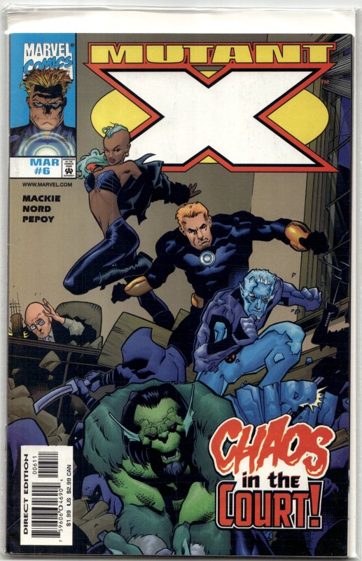 Mutant X #6 (1999), raw, ungraded comic book — front cover