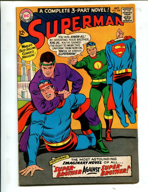 Superman #200 (DC Comics, 1967), raw comic book in 7.0 condition — front cover