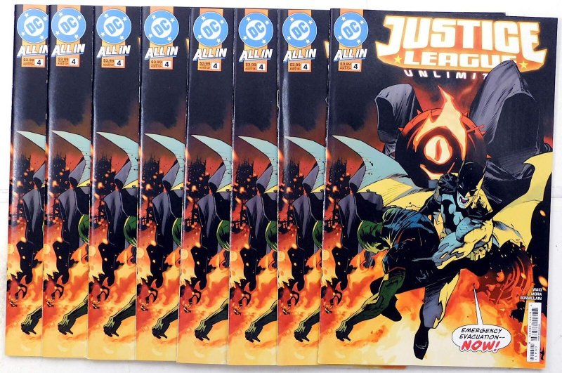 Justice League Unlimited Lot of 8 #4 x8 (2025) DC Comics Batman 1st Print (DC Comics, 2025), raw, ungraded comic book — front cover