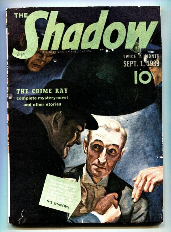 Shadow Sept #1 (1939), raw, ungraded comic book — front cover