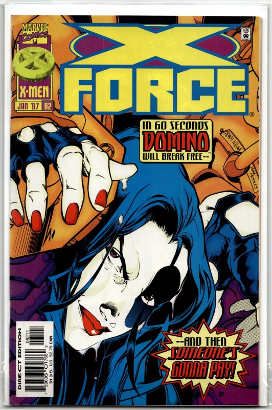 X-Force #62 (Marvel Comics, 1997), raw, ungraded comic book — front cover