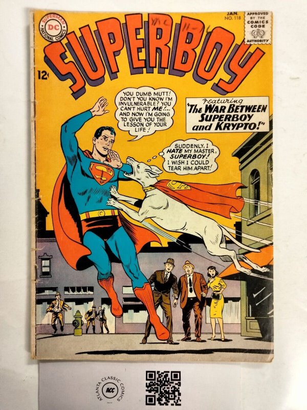 Superboy #118 (DC Comics, 1965), raw comic book in FN- condition — front cover