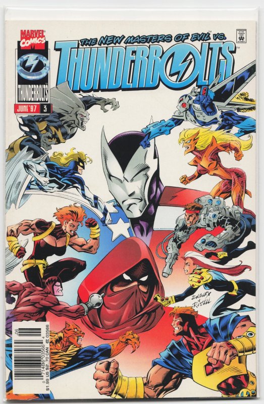 Thunderbolts #3 (Marvel Comics, 1997), raw, ungraded comic book — front cover