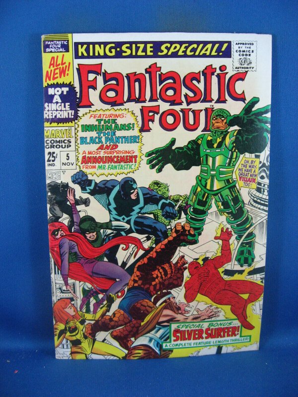 Fantastic Four King Size Special #5 (Marvel Comics, 1967), raw comic book in VF condition — front cover